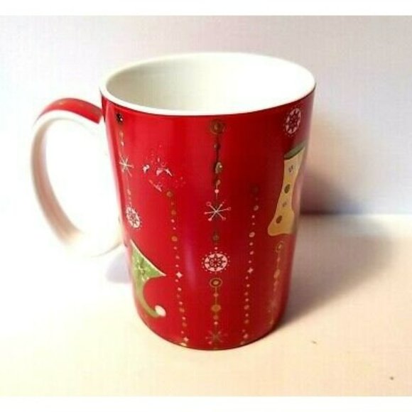 Starbucks 2006 Holiday Red Coffee Mug Tea Cup 14oz Christmas Stockings- - Picture 2 of 3